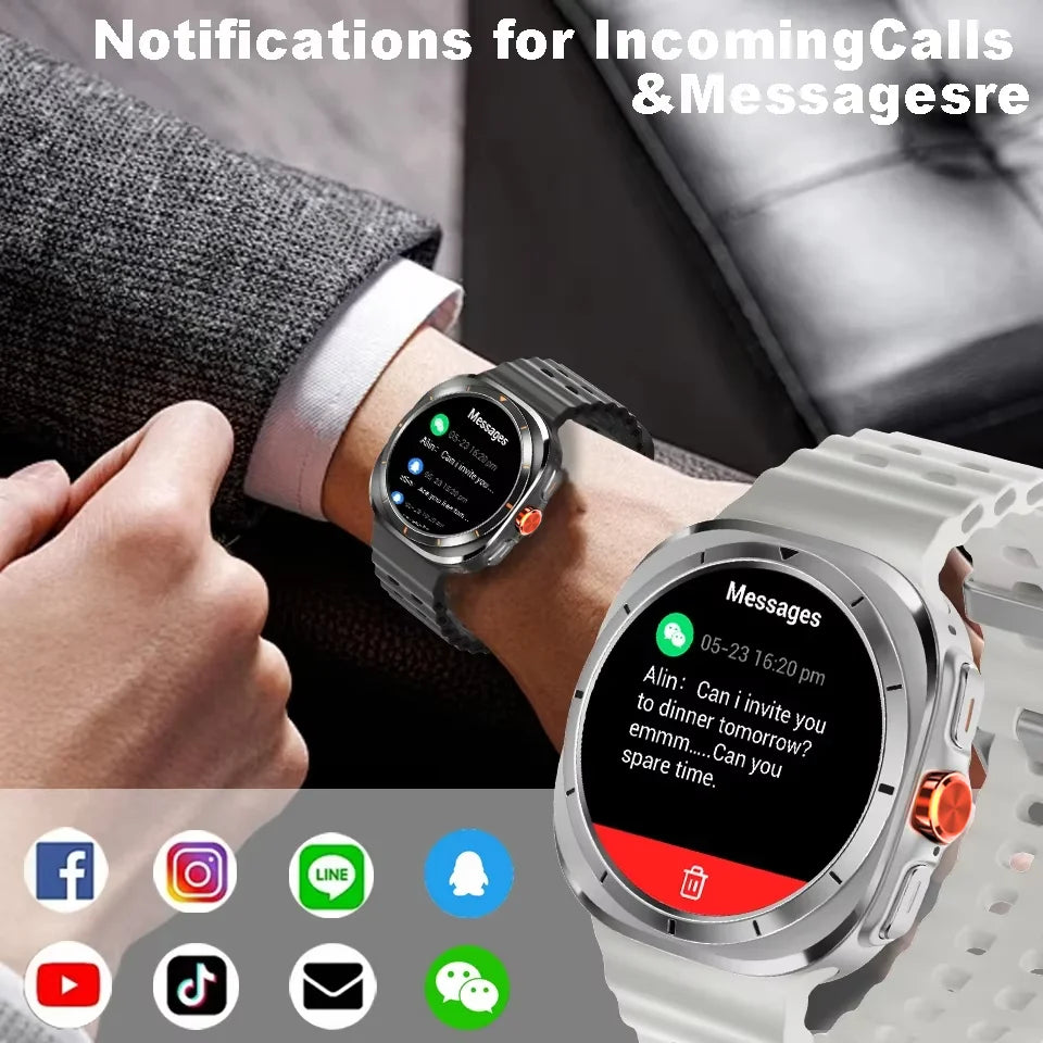 LAXASFIT Smart Watch GT7 Ultra 1.52-inch AMOLED Screen Bluetooth Talk Sports Fitness Smartwatch for Men Women Watch Holiday Gift - Qoraheyhub