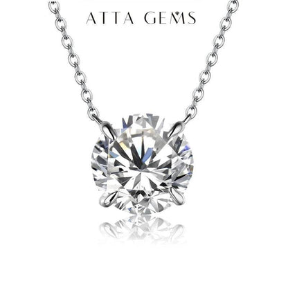 Moissanite Diamond 6.5mm 1CT Necklace For Woman Pendant 925 Silver Necklace For Women Chains Party Bridal Fine Jewelry - Jewelrieshub - - jewelrieshub.com - Jewelrieshub - 