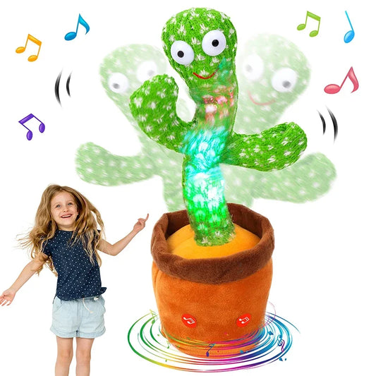 Dancing Cactus Song Speaker Talking Usb Battery Voice Repeat Plush Cactu Dancer Toy Talk Plushie Stuffed Toys For Kids Gift - Qoraheyhub