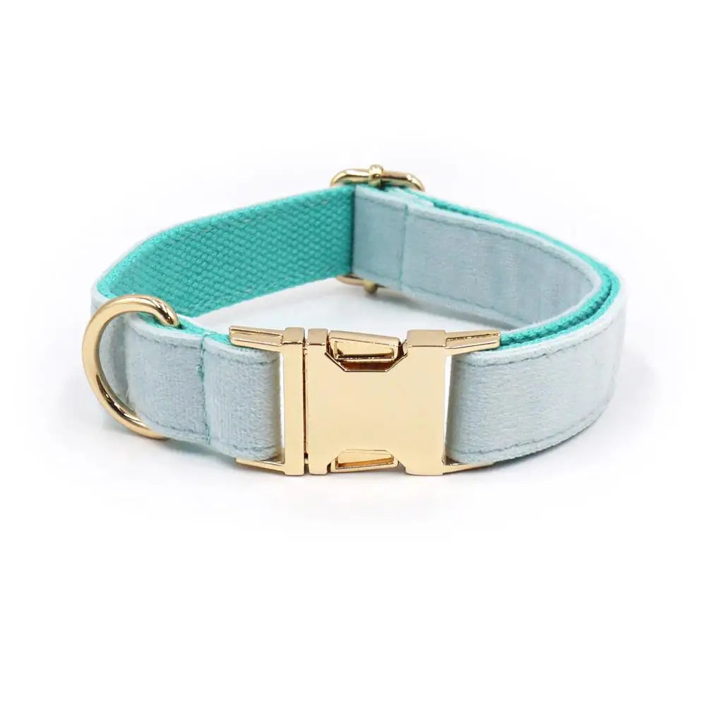 Personalized Dog Collar with Free Engraving, Customzied Contacts Metal Buckle, Thick Velvet Pet Collar