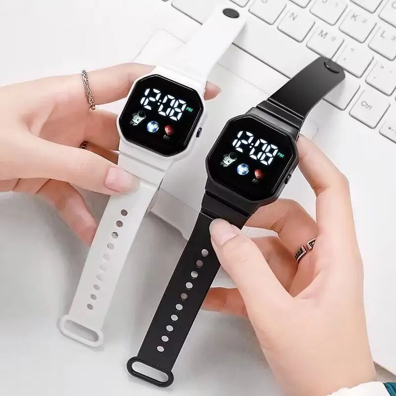 2024 LED Digital Watch For Kids Boys Girls Football Sports Watches Silicone Digital Watch Casual Childrens Electronic Wristwatch - Qoraheyhub