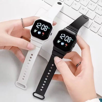 2024 LED Digital Watch For Kids Boys Girls Football Sports Watches Silicone Digital Watch Casual Childrens Electronic Wristwatch - Qoraheyhub