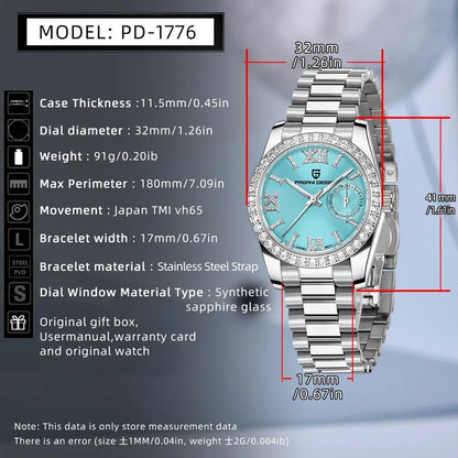 PAGANI DESIGN 2024 New 32MM Women's Wristwatch Elegant Luxury Quartz Watch For Women Fashion Waterproof Watches Sapphire Clock - Qoraheyhub