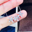 CAOSHI Gorgeous Three-Flower Shaped Pendant Necklace with Dazzling Cubic Zirconia Aesthetic Wedding Statement Jewelry for Women Jewelrieshub XL444 / 45cm XL444 / 45cm-