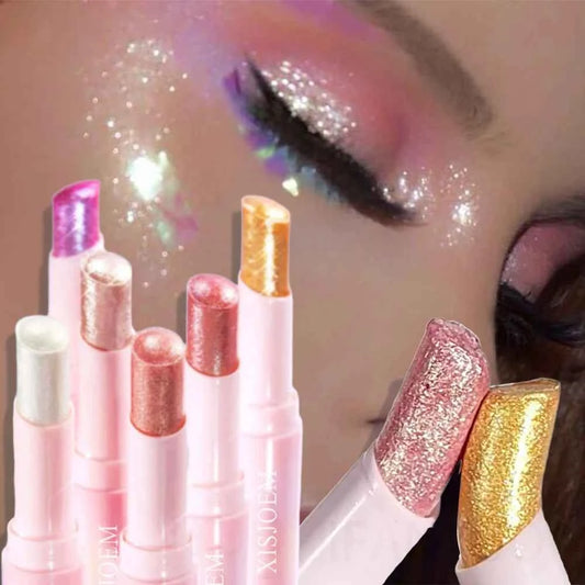Blendable Lightweight Jelly Shimmer Highliighter Eyeshadow Stick Pearly Ultra-Sparkle Glow Crystal Jelly Glaze Blusher Stick