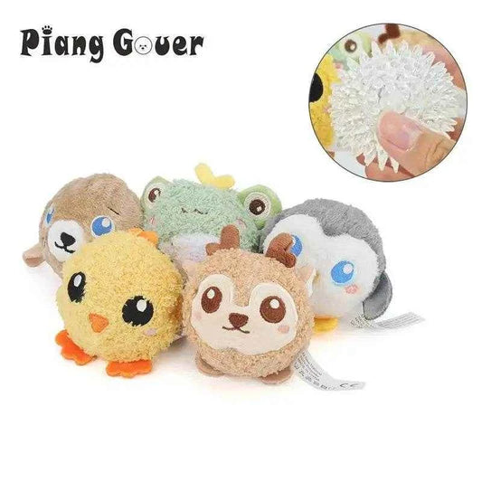 New Sell Well Cute Chicken Squeak Dog Toy Chew Tpr Ball Plush Cartoon  Deer Frog Pet Toy For Small Medium Dogs Toys