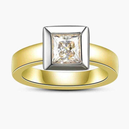 1.2 Carat D Color Moissanite 925 Sterling Silver Woman Ring Yellow Color Engagement Wedding Fine Jewelry