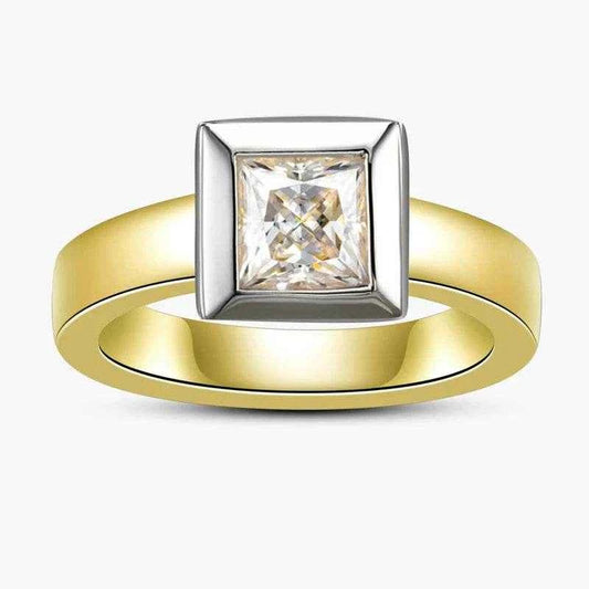 1.2 Carat D Color Moissanite 925 Sterling Silver Woman Ring Yellow Color Engagement Wedding Fine Jewelry