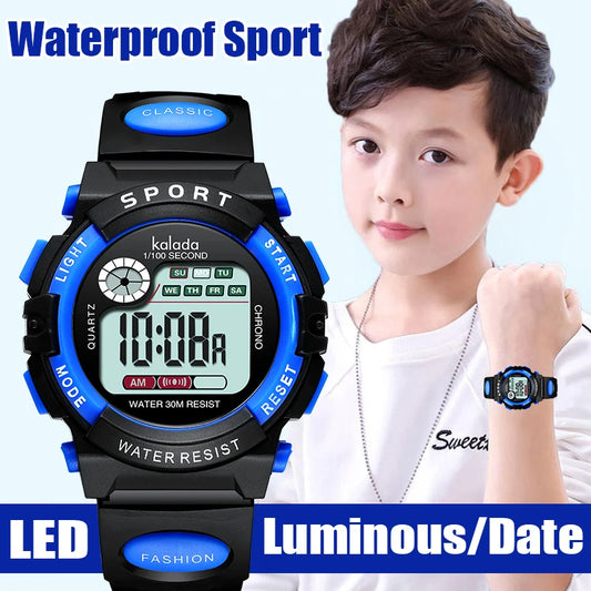 Children Watch Sport Kids Watches Silicone Strap Waterproof LED Digital Watch For Kid Children Student Girl Boy Wristwatch Clock - Qoraheyhub