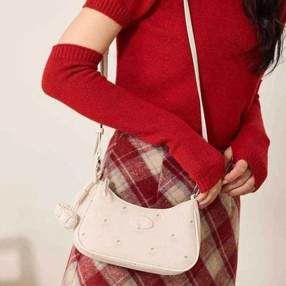 Strawberry Design Shoulder Bags 2025 New Spacious Practical Underarm Bags Versatile PU Handbags Spring Women Girl Wallets