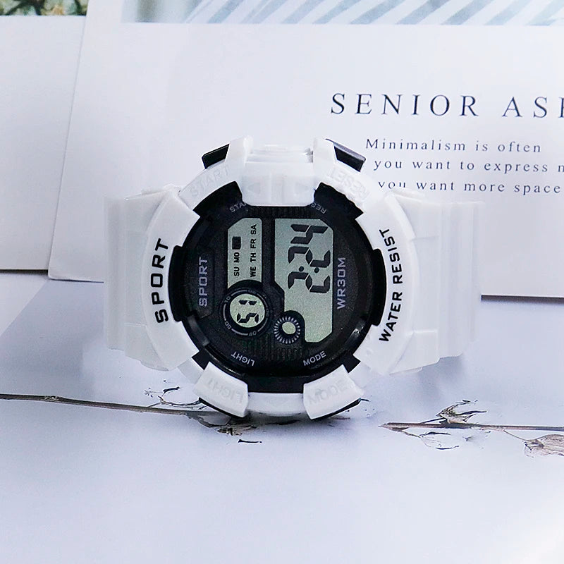 YIKAZE Kids Watches Fashion Luminous Waterproof Alarm Clock  Watches Boys and Girls Student Smart Electronic Watch Gift - Qoraheyhub