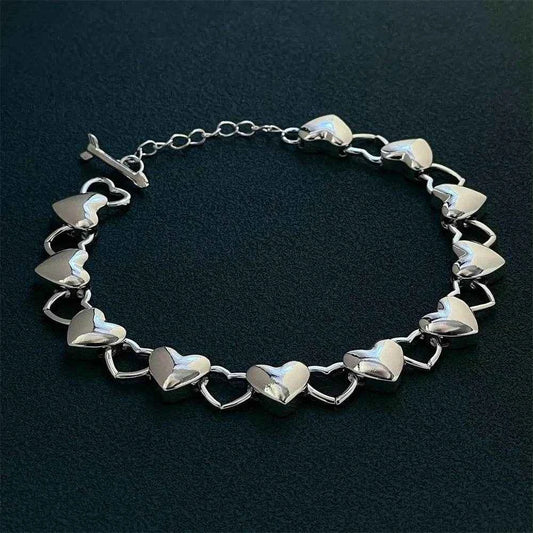 Fashion jewelry 925 sterling silver bracelet heart to heart charm suitable for women fashion wedding party gift jewelry