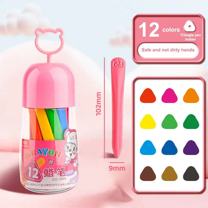 12/24/36/48Colors Plastic Plastic Crayon 12/24/36/48Colors Not Dirty Hands Colored Crayon Washable Erasable Wax Pencil Students - Qoraheyhub