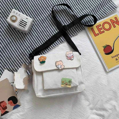 Cute Canvas Bag Wild Student Women Handbags Shoulder Bag Female Japanese Harajuku Diagonal Crossbody Bags for Girl Pouch Bolsas