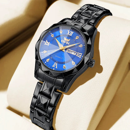OPK Women Watches 6023L Elegant Fashion Original Quartz Watch for Lady Waterproof Stainless Steel Strap Small Dial Luminous Date - Qoraheyhub