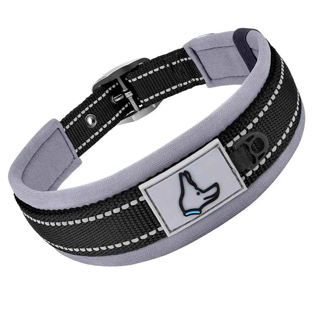 Padded Dog Collars for small Medium large Dogs Reflective Wide Pet Collars Adjustable Heavy Duty Nylon Neoprene Dog Collar