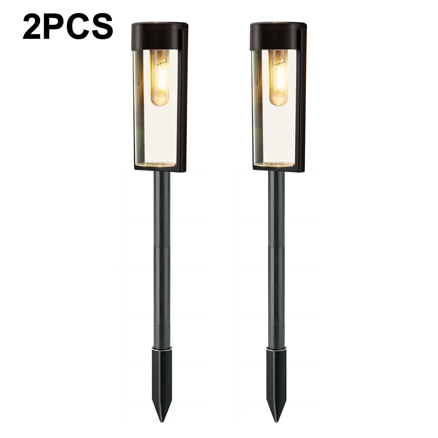 LED Solar Pathway Lights Outdoor Tungsten Filament Bulb Glass Solar Garden Lights Landscape Lighting for Yard Lawn Walkway Drive Qoraheyhub Solar Pathway Lamp / 2pcs Solar Pathway Lamp / 2pcs-
