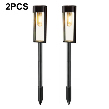 LED Solar Pathway Lights Outdoor Tungsten Filament Bulb Glass Solar Garden Lights Landscape Lighting for Yard Lawn Walkway Drive Qoraheyhub Solar Pathway Lamp / 2pcs Solar Pathway Lamp / 2pcs-