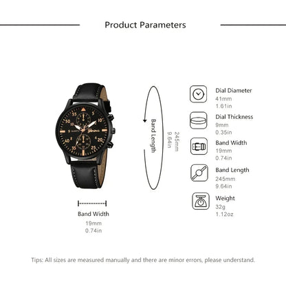 Reloj Hombre Watches for Men Business Mens Watch Luxury Leather Bracelet Quartz Wristwatch Casual Clock Gift Montres Hommes - Qoraheyhub