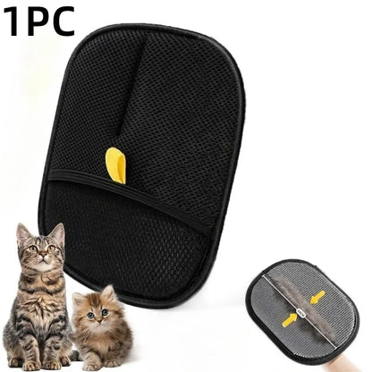 Pet Hair Removal Set Tool Reusable Static Removal Gloves Double-Sided Grooming Gloves Remove Dog Cat Hair Carpets Sofa Cleaner - Qoraheyhub