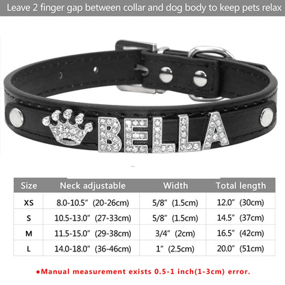 Bling Crystal Puppy Dog Collars Personalized Rhinestone Small Dog Collar Custom Chihuahua Necklace with Charms Pet Accessories