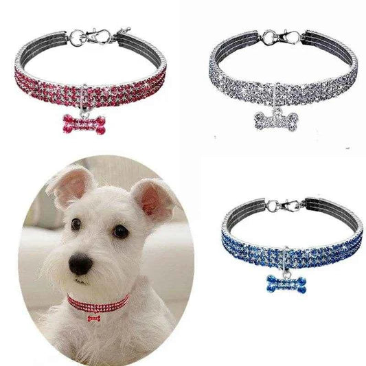 New Dogs Collar Puppy Neck Collar for Dog Rhinestone Jewelry Chihuahua Crystal Jewelry Adjustable Engraved Text Dog Collar GXQ08