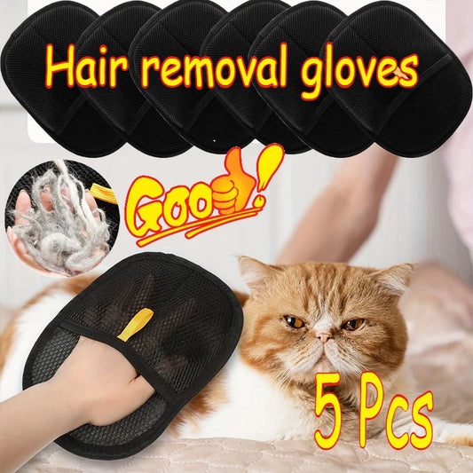 Soft Grooming Gloves Pet Hair Depilation Brushing Tools for Dog Cat Cleaning Efficient Brush Remover From Clothes Carpet - Qoraheyhub