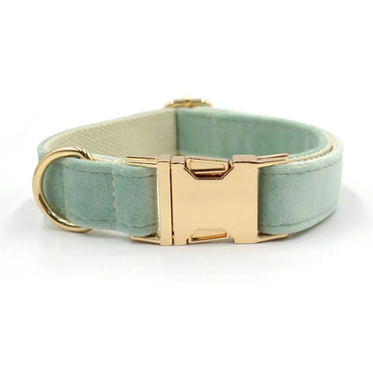 Personalized Dog Collar with Free Engraving, Customzied Contacts Metal Buckle, Thick Velvet Pet Collar