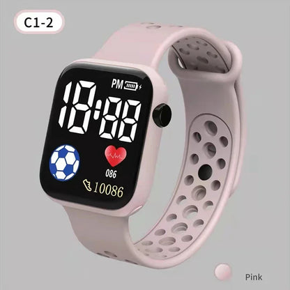 Football Kids Watches Sports LED Digital Watch for Boys and Girls Silicone strap Student Children Electronic Wristwatch Clock - Qoraheyhub