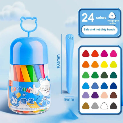 12/24/36/48Colors Plastic Plastic Crayon 12/24/36/48Colors Not Dirty Hands Colored Crayon Washable Erasable Wax Pencil Students - Qoraheyhub