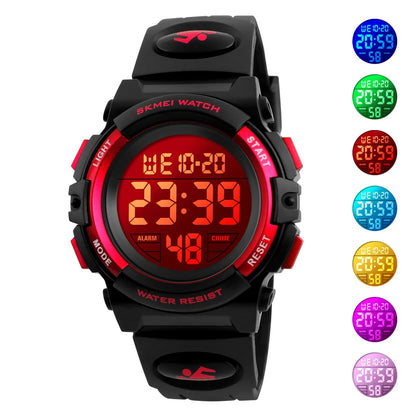 SKMEI 1266 Children's Watches for Boy Girl Color LED Display Digital Alarm Clock Waterproof Sports Kids Wristwatches 1548 Reloj - Qoraheyhub