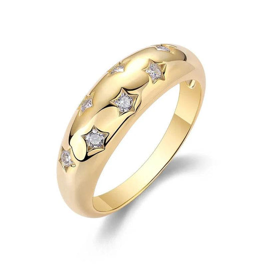 S925 Silver Gold Plated Ring Moissanite Ladies Wedding Engagement Fine Jewelry Jewelrieshub yellow gold color / 8 yellow gold color / 9 yellow gold color / 5 yellow gold color / 8-yellow gold color / 9-yellow gold color / 5-yellow gold color / 6-yellow gold color / 7-