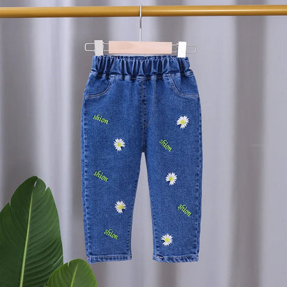 Baby Girls Tight Jeans Spring Autumn Girls suona Denim Trousers Casual Kids Stretch Flared Pants Children Clothes for0-5Years - Qoraheyhub