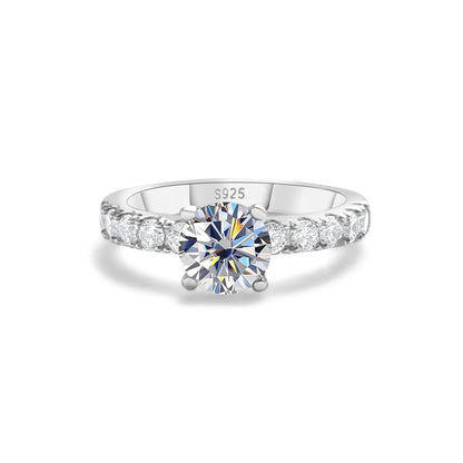 1.0 carat Simple Design Moissanite Ring with 4 Claw S925 Sterling Silver Women's Engagement Band Fashion fine Jewelry gift - Jewelrieshub - - jewelrieshub.com - Jewelrieshub - 