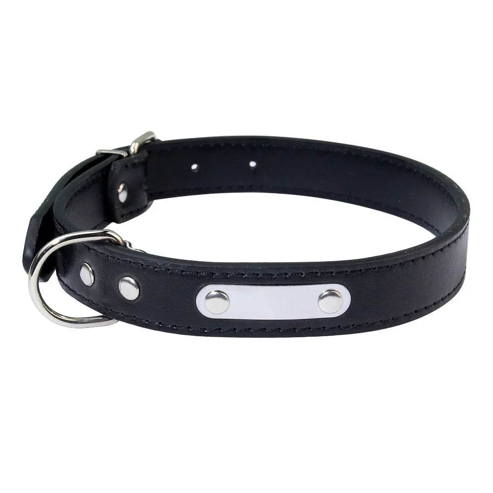 Customized PU Leather Dog Collar Soft Padded Dogs Collars Free Engraving Name for Small Medium Large Dogs Cat Adjustable XS-XL Qoraheyhub Black / S Black / M Black / L Black / S-Black / M-Black / L-Black / XL-Black / XS-Red / XL-Pink / XS-Pink / S-Pink / M-Red / XS-Red / S-Red / M-Red / L-Navy Blue / M-Navy Blue / L-Navy Blue / XL-Brown / XS-Pink / L-Pink / XL-Navy Blue / XS-Navy Blue / S-Brown / S-Brown / M-Brown / L-Brown / XL-