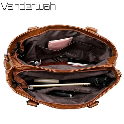 Elegant Handbag for Women High Quality Leather Top-Handle Bags Purse Ladies Shoulder Crossbody Bag Large Casual Tote 2025 Hot