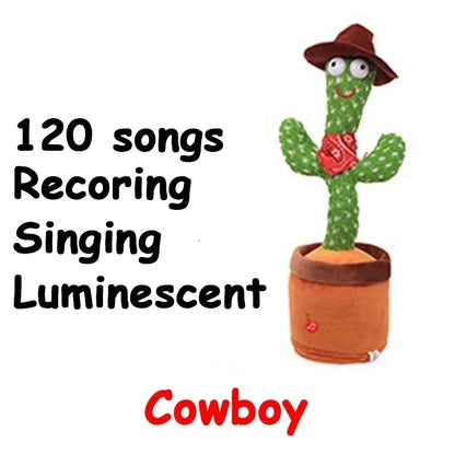 Smart Electronic Plush Toy for Baby Singing Dancing Talking and Sound Recording Cactus Toys for Kids Xmas Gifts for Children - Qoraheyhub