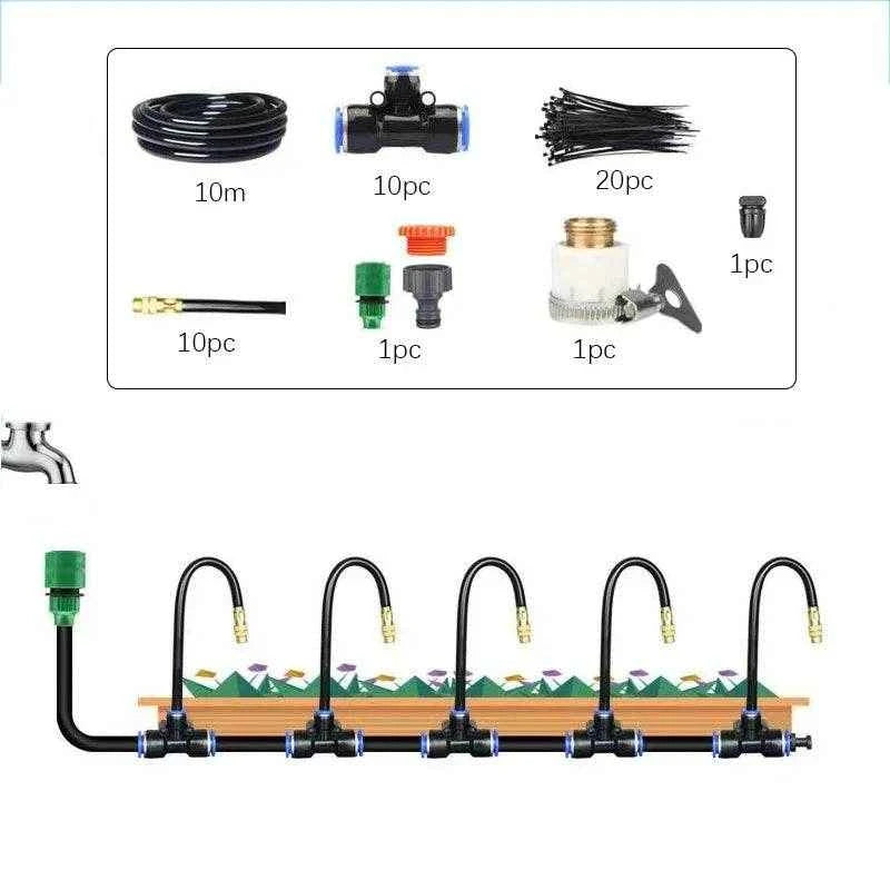 Qoraheyhub Automatic Irrigation Sprinkler Kit with Adjustable Nozzles