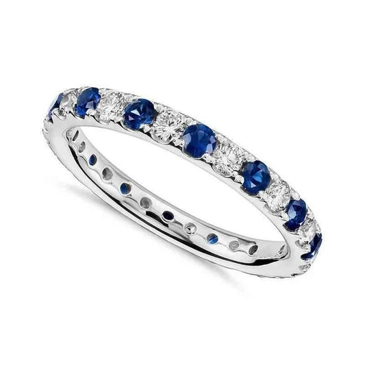 Jewelrieshub Blue and White Gemstone Ring Gift