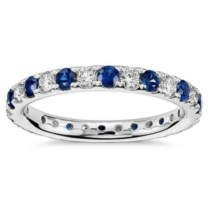 Jewelrieshub Blue and White Gemstone Ring Gift