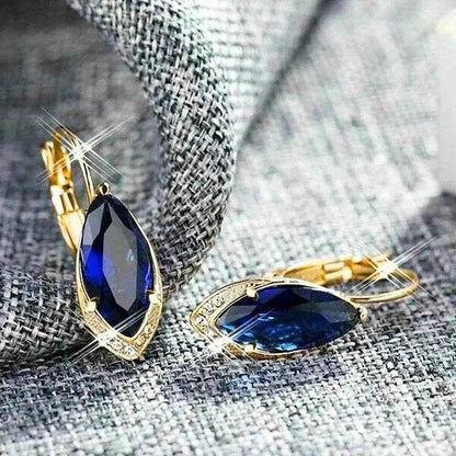 Jewelrieshub Blue Zirconia Drop Earrings Gold Plated