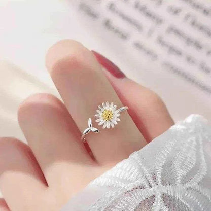 Jewelrieshub Chic Daily Wear Rings Floral Silver Style
