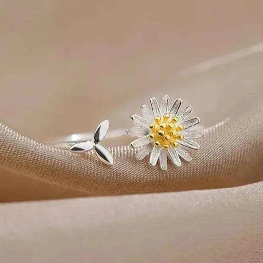 Jewelrieshub Chic Daily Wear Rings Floral Silver Style