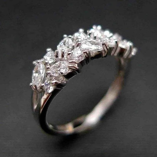 Jewelrieshub Marquise Zirconia Wedding Band - Elegant Design