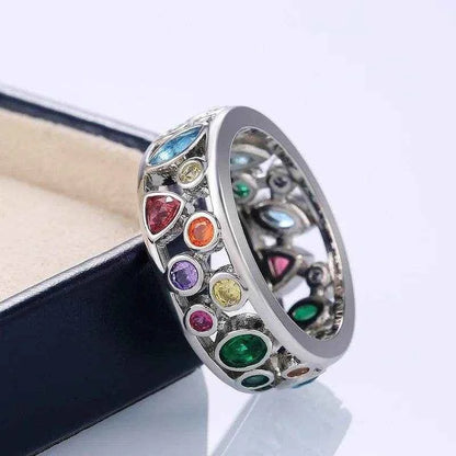 Jewelrieshub Colorful Stone Band Ring for Women