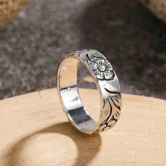 Jewelrieshub Delicate Silver Party Jewelry Floral Ring