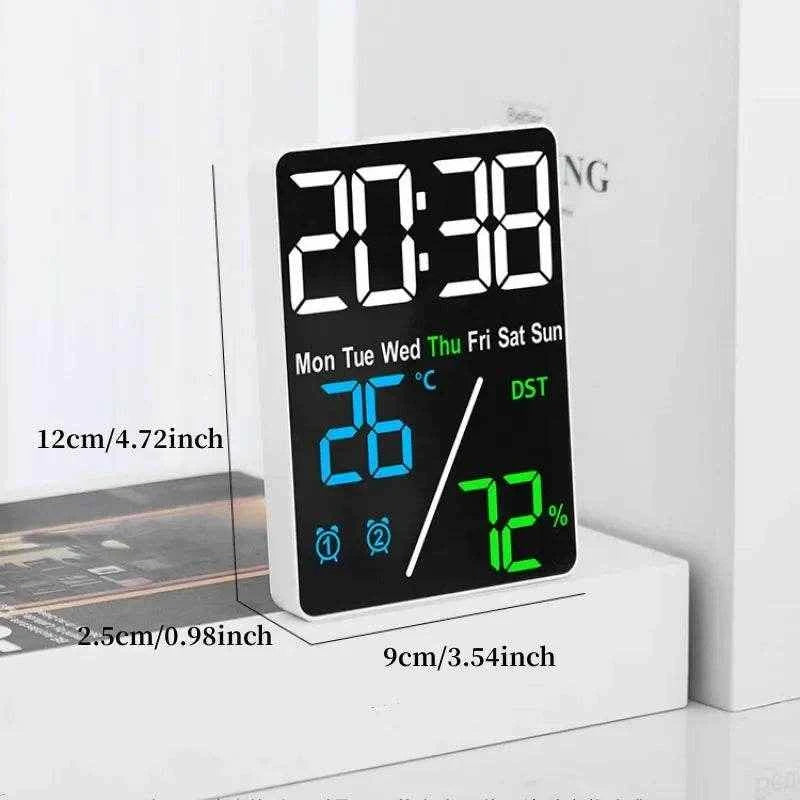 Qoraheyhub Digital Alarm Clock with Temperature and Humidity