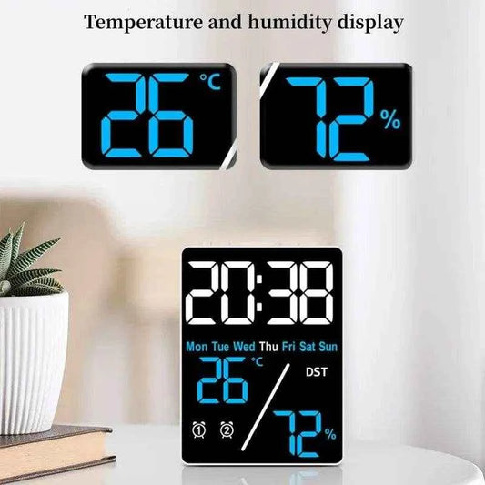 Qoraheyhub Digital Alarm Clock with Temperature and Humidity
