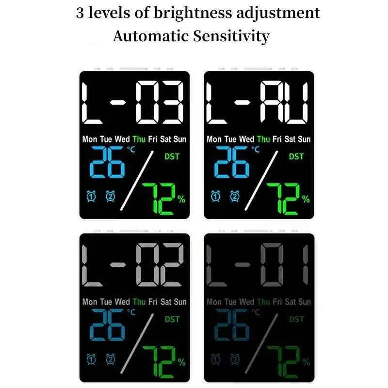 Qoraheyhub Digital Alarm Clock with Temperature and Humidity