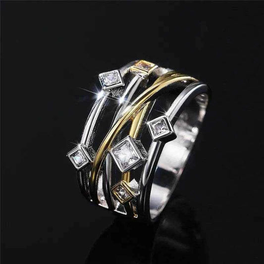 Jewelrieshub Fashionable Cross Line Ring for Women